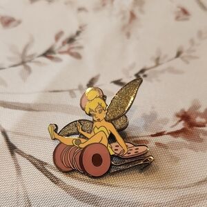 Disney Vintage Tinker Bell Enamel Pin With Glitter